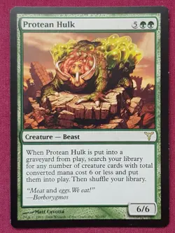 Magic The Gathering DISSENSION PROTEAN HULK green card MTG - Image 1