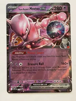 Team Rocket’s Mewtwo EX SVP 216 Black Star Promo Pokemon Card - Near Mint - Image 1