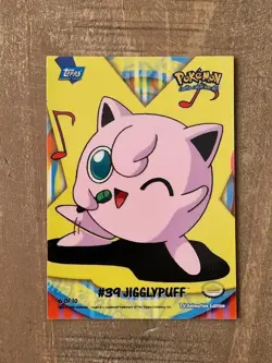Topps Pokemon #6 of 10 JIGGLYPUFF Puzzle Chase TV Animation Series 2 Sticker - Image 1