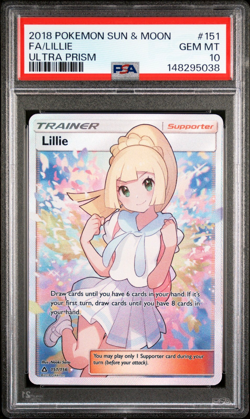2018 POKEMON FA/LILLIE ULTRA PRISM SUN & MOON ULTRA PRISM #151 PSA 10 - Image 1