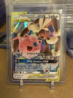 Mega LOPUNNY & JIGGLYPUFF GX - 165/236 - TAG TEAM Cosmic Eclipse 🌟 NM 🌟 Arita - Image 1