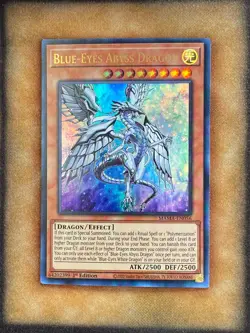 Yugioh Blue-Eyes Abyss Dragon MAMA-EN056 Ultra Rare 1st Ed LP - Image 1