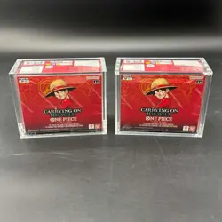Lot (2) One Piece OP-13 Carrying On His Will Booster Box Sealed EN w/ Acrylic - Image 1