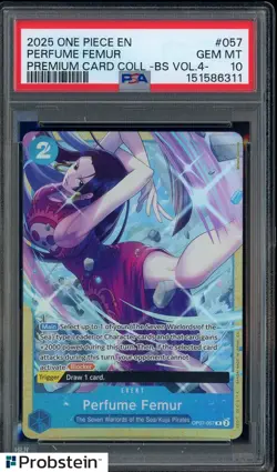 2025 One Piece EN PCC Best Selection Vol.4 #057 Perfume Femur PSA 10 GEM MINT - Image 1
