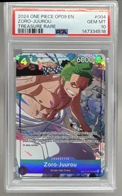 Zoro-Juurou 2024 One Piece Emperors in the New World #ST18-004 Treasure PSA 10 - Image 1
