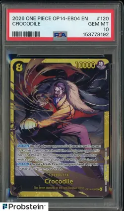 2026 One Piece OP14-EB04 EN #120 Crocodile PSA 10 GEM MINT - Image 1