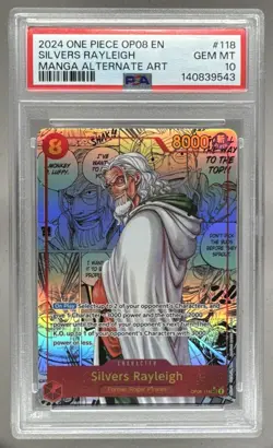 9543 Silvers Rayleigh 2024 One Piece Two Legends #OP08-118 Manga Art PSA 10 - Image 1