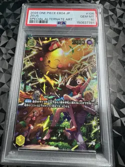 2026 One Piece EB04 JP Zeus Pikachu OP11-106 SP Special Alt Art PSA 10 Gem Mint - Image 2
