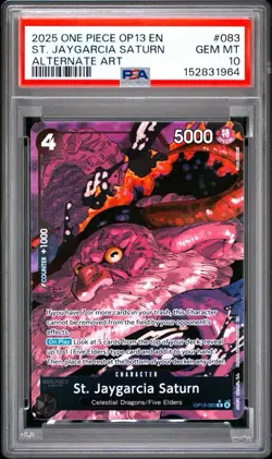 2025 ONE PIECE OP13-CARRYING ON HIS WILL #083 ST. JAYGARCIA SATURN PSA 10 - Image 1