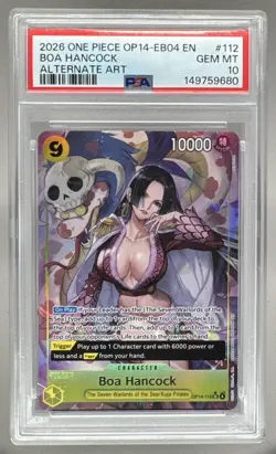 9680 Boa Hancock 2026 One Piece Azure Sea's Seven #OP14-112 Alt Art PSA 10 - Image 1