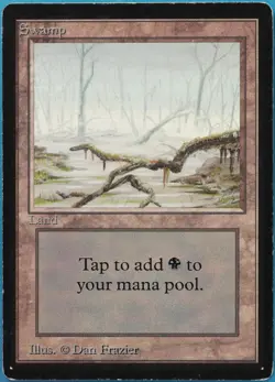 Swamp (A Light) Beta HEAVILY PLD Basic Land MAGIC MTG CARD (ID# 516759) ABUGames - Image 1