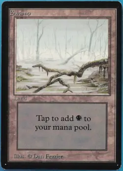Swamp (A Light) Beta HEAVILY PLD Basic Land MAGIC MTG CARD (ID# 516758) ABUGames - Image 1