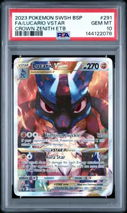PSA 10 GEM MINT Lucario VSTAR Promo SWSH291 Crown Zenith ETB Pokemon TCG Card - Image 2