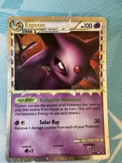 Pokemon Espeon PRIME Undaunted Set HOLO Ultra Rare HGSS Series Card 81/90 MP - Image 1