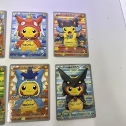 POKEMON PIKACHU PONCHO CHARIZARD MARIO LUIGI RAYQUAZA COMPLETE SET 8 Card - Image 4