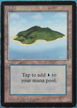 Island (B Light Purple) Beta HEAVILY PLD Basic Land CARD (516738) ABUGames - Image 1