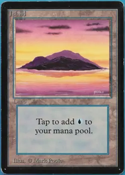 Island (A Purple) Beta VHP/DAMAGED Basic Land CARD (518429) ABUGames - Image 1