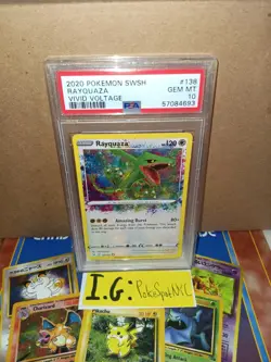 Pokemon 2020 Vivid Voltage Amazing Rare Rayquaza PSA 10 Gem Mint #138 - Image 1