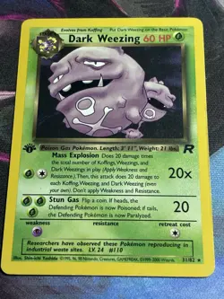 Dark Weezing 31/82 Team Rocket Regular 1st Edition Pokemon Card - Image 1