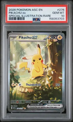 2026 POKEMON ASC EN-ASCENDED HEROES SPECIAL ILLUSTRATION RARE PIKACHU EX PSA 10 - Image 1