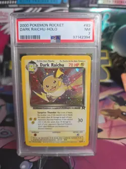 Pokemon Dark Raichu Holo TCG Card 83/82 Secret Rare PSA 7 NM 2000 - Image 1