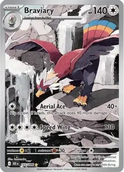 BRAVIARY 155/086 HOLO ILLUSTRATION RARE BLACK BOLT POKEMON NEAR MINT - Image 1
