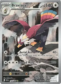 BRAVIARY 155/086 HOLO ILLUSTRATION RARE BLACK BOLT POKEMON NEAR MINT - Image 2