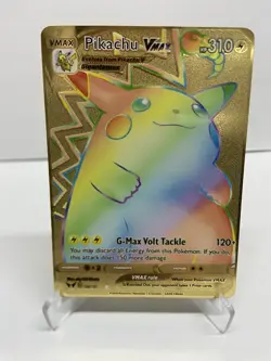 Pikachu VMAX Gold Metal Pokemon Card-Collectible Gift Display！HOT~ - Image 1