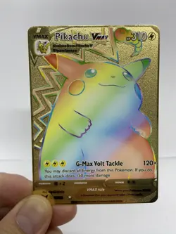 Pikachu VMAX Gold Metal Pokemon Card-Collectible Gift Display！HOT~ - Image 2