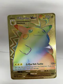 Pikachu VMAX Gold Metal Pokemon Card-Collectible Gift Display！HOT~ - Image 3