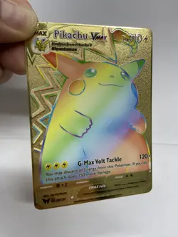 Pikachu VMAX Gold Metal Pokemon Card-Collectible Gift Display！HOT~ - Image 4