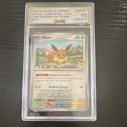 Pokemon Eevee AGS 10 Prismatic Evolutions Reverse Holo Pokemon day stamp - Image 1