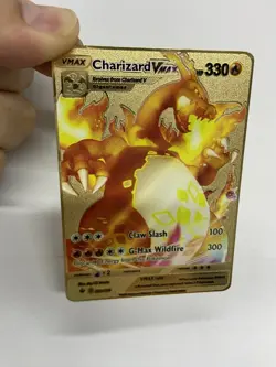 Charizard VMAX HP330 Gold Metal Pokemon Card-Collectible Gift Display！NICE！ - Image 4