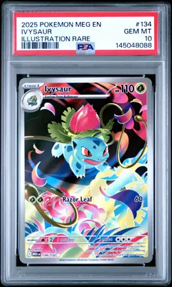 Ivysaur 134/132 Illustration Rare Mega Evolution Pokemon English PSA 10 Gem - Image 1