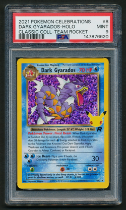 Dark Gyarados 8/82 Pokemon 2021 Celebrations: Classic Collection PSA 9 MINT - Image 1