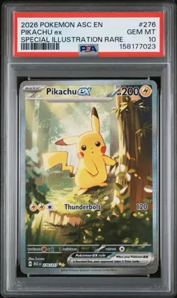 2026 POKEMON ASC EN-ASCENDED HEROES SPECIAL ILLUSTRATION RARE PIKACHU EX PSA 10 - Image 1
