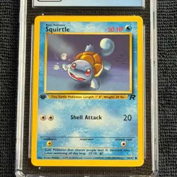 Pokemon Squirtle 68/82 1st Ed. CGC 9 Mint Blue Label TCG 2000 Team Rocket WotC - Image 4