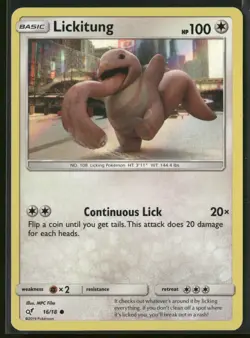 Lickitung 16/18 Common Detective Pikachu Pokemon Holo Near Mint - Image 1