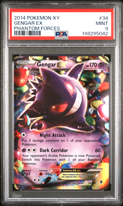 2014 POKEMON XY GENGAR EX PHANTOM FORCES #34 PSA 9 - Image 1