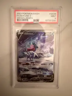Pokemon Suicune V GG38 Crown Zenith Galarian Gallery Ultra Rare Holo PSA 9 - Image 1