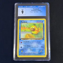 Pokemon Psyduck 1st Edition Fossil 53/62 CGC 9 Mint Blue Label TCG 1999 WotC Vtg - Image 1