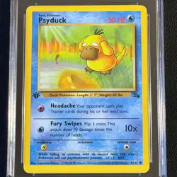Pokemon Psyduck 1st Edition Fossil 53/62 CGC 9 Mint Blue Label TCG 1999 WotC Vtg - Image 4