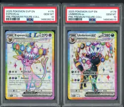 2025 Pokemon PRE Prem. Figure Coll #175 & #176 Espeon/Umbreon SEQUENTIAL PSA 10 - Image 1