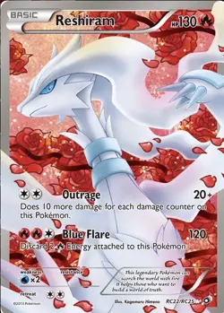 Pokemon Reshiram RC22/RC25 Rare Holo Legendary Treasures Radiant Collection - Image 1