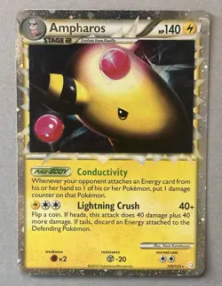 Pokemon TCG Ampharos Prime 105/123 HeartGold & SoulSilver Holo 2010 - Image 1