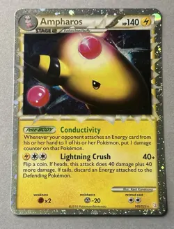 Pokemon TCG Ampharos Prime 105/123 HeartGold & SoulSilver Holo 2010 - Image 2