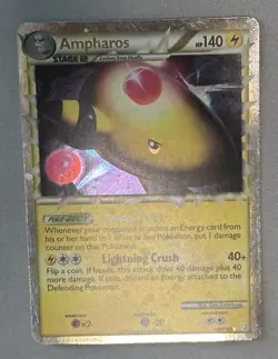 Pokemon TCG Ampharos Prime 105/123 HeartGold & SoulSilver Holo 2010 - Image 3