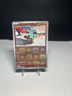 Larvesta 15/086 Master Ball Reverse Holo SV: Black Bolt Pokemon TCG 2025 NM - Image 1