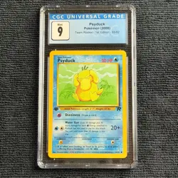 Pokemon Psyduck 65/82 1st Ed. CGC 9 Mint Blue Label TCG 2000 Team Rocket WotC - Image 1
