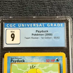 Pokemon Psyduck 65/82 1st Ed. CGC 9 Mint Blue Label TCG 2000 Team Rocket WotC - Image 3